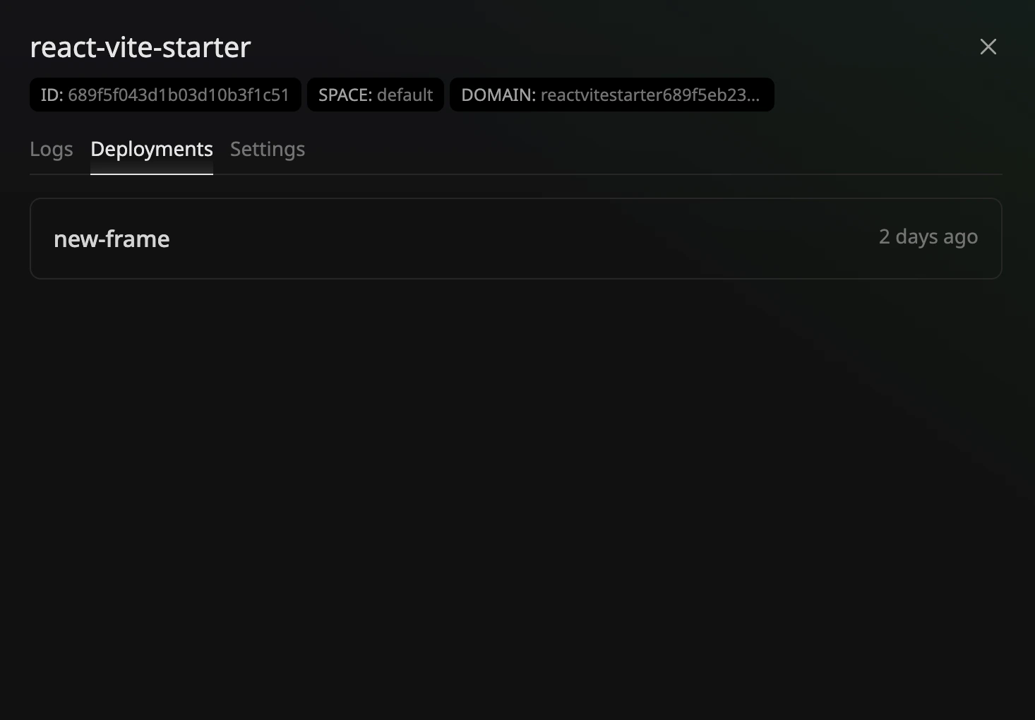 Frame Deployments List