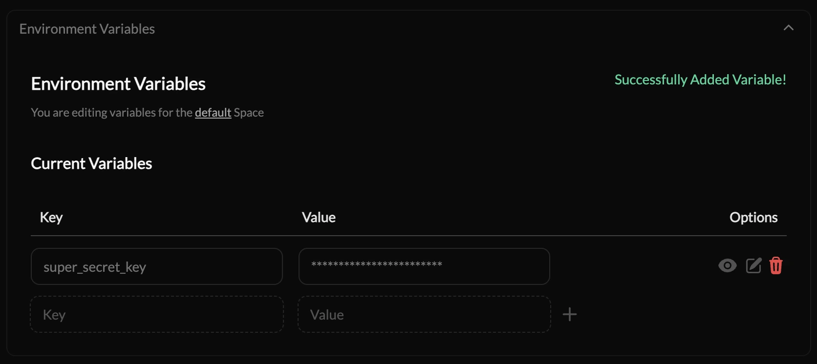 Environment variables